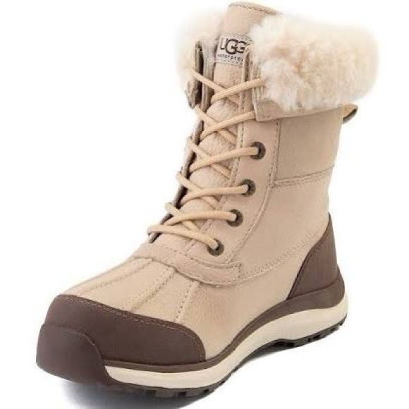 UGG Adirondack III Cream Waterproof Leather Boots Size 5.5 - Picture 1 of 8